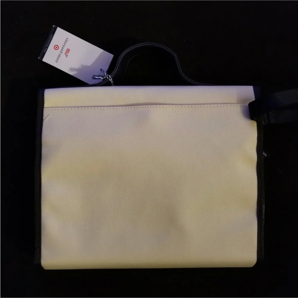 Vineyard Vines Cream and navy Baby Bag with Whale Logo